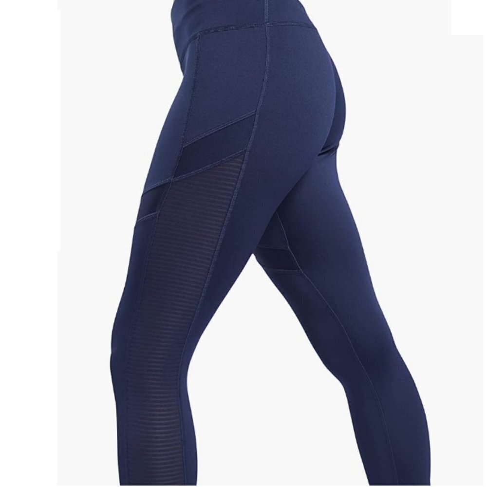 Core 10 by Reebok Women's Mesh Cutout Leggings, Vector Navy, Medium - Picture 2 of 7